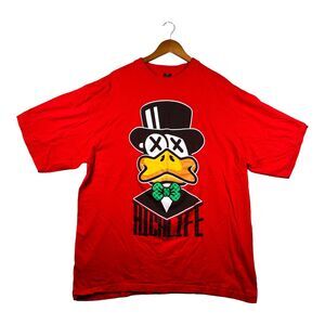 Iced Out Clothing Men's BIG Size 4XL Red Duck Face Rich Life Graphic T-Shirt